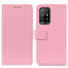 Custodia Portafoglio In Pelle Cover con Supporto M08L per Oppo F19 Pro+ Plus 5G Rosa