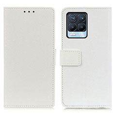 Custodia Portafoglio In Pelle Cover con Supporto M08L per Realme 8 Pro Bianco