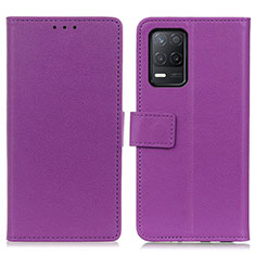 Custodia Portafoglio In Pelle Cover con Supporto M08L per Realme Q3i 5G Viola