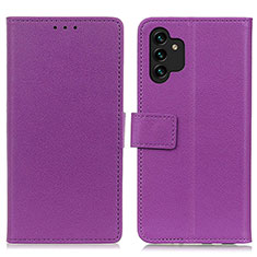 Custodia Portafoglio In Pelle Cover con Supporto M08L per Samsung Galaxy A04s Viola