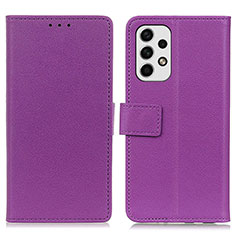 Custodia Portafoglio In Pelle Cover con Supporto M08L per Samsung Galaxy A23 5G Viola