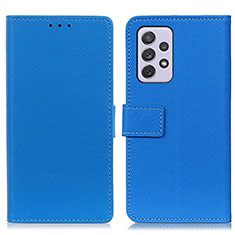 Custodia Portafoglio In Pelle Cover con Supporto M08L per Samsung Galaxy A73 5G Blu