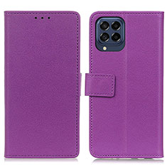 Custodia Portafoglio In Pelle Cover con Supporto M08L per Samsung Galaxy M53 5G Viola