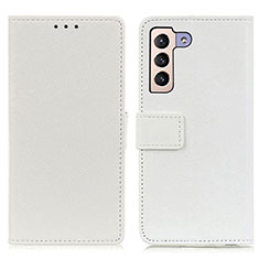 Custodia Portafoglio In Pelle Cover con Supporto M08L per Samsung Galaxy S21 5G Bianco