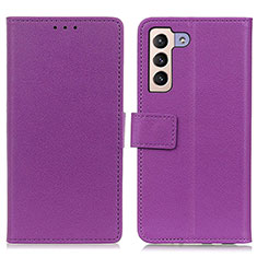 Custodia Portafoglio In Pelle Cover con Supporto M08L per Samsung Galaxy S21 5G Viola