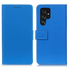 Custodia Portafoglio In Pelle Cover con Supporto M08L per Samsung Galaxy S22 Ultra 5G Blu