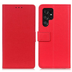Custodia Portafoglio In Pelle Cover con Supporto M08L per Samsung Galaxy S22 Ultra 5G Rosso