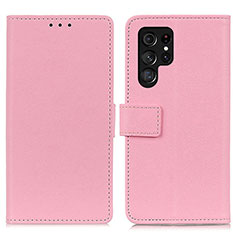 Custodia Portafoglio In Pelle Cover con Supporto M08L per Samsung Galaxy S23 Ultra 5G Rosa