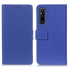 Custodia Portafoglio In Pelle Cover con Supporto M08L per Sony Xperia 1 V Blu