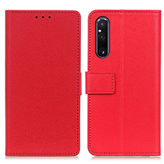 Custodia Portafoglio In Pelle Cover con Supporto M08L per Sony Xperia 1 V Rosso