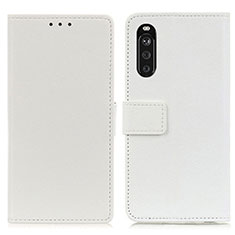 Custodia Portafoglio In Pelle Cover con Supporto M08L per Sony Xperia 10 III Lite Bianco