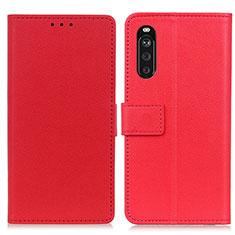 Custodia Portafoglio In Pelle Cover con Supporto M08L per Sony Xperia 10 III Rosso
