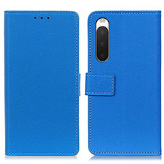 Custodia Portafoglio In Pelle Cover con Supporto M08L per Sony Xperia 10 IV Blu