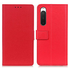 Custodia Portafoglio In Pelle Cover con Supporto M08L per Sony Xperia 10 IV Rosso