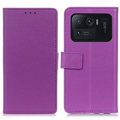 Custodia Portafoglio In Pelle Cover con Supporto M08L per Xiaomi Mi 11 Ultra 5G Viola