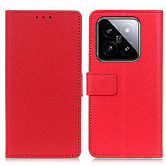 Custodia Portafoglio In Pelle Cover con Supporto M08L per Xiaomi Mi 14 5G Rosso