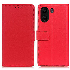 Custodia Portafoglio In Pelle Cover con Supporto M08L per Xiaomi Redmi 13C Rosso