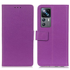 Custodia Portafoglio In Pelle Cover con Supporto M08L per Xiaomi Redmi K50 Ultra 5G Viola