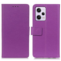 Custodia Portafoglio In Pelle Cover con Supporto M08L per Xiaomi Redmi Note 12 Pro 5G Viola