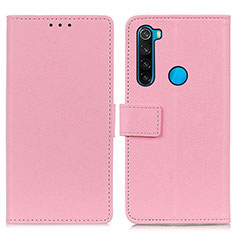 Custodia Portafoglio In Pelle Cover con Supporto M08L per Xiaomi Redmi Note 8 (2021) Rosa
