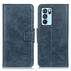 Custodia Portafoglio In Pelle Cover con Supporto M09L per Oppo Reno6 Pro 5G India Blu