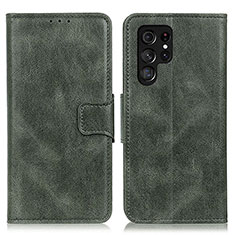 Custodia Portafoglio In Pelle Cover con Supporto M09L per Samsung Galaxy S21 Ultra 5G Verde
