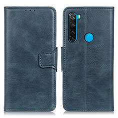 Custodia Portafoglio In Pelle Cover con Supporto M09L per Xiaomi Redmi Note 8 (2021) Blu