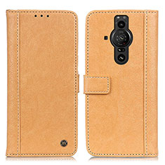 Custodia Portafoglio In Pelle Cover con Supporto M10L per Sony Xperia PRO-I Khaki