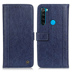 Custodia Portafoglio In Pelle Cover con Supporto M10L per Xiaomi Redmi Note 8 (2021) Blu