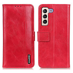 Custodia Portafoglio In Pelle Cover con Supporto M11L per Samsung Galaxy S21 FE 5G Rosso