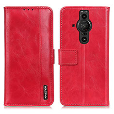 Custodia Portafoglio In Pelle Cover con Supporto M11L per Sony Xperia PRO-I Rosso