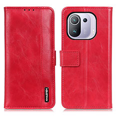 Custodia Portafoglio In Pelle Cover con Supporto M11L per Xiaomi Mi 11 Pro 5G Rosso