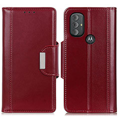 Custodia Portafoglio In Pelle Cover con Supporto M12L per Motorola Moto G Power (2022) Rosso