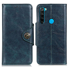 Custodia Portafoglio In Pelle Cover con Supporto M12L per Xiaomi Redmi Note 8 (2021) Blu