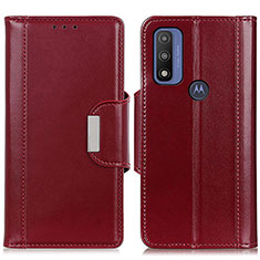 Custodia Portafoglio In Pelle Cover con Supporto M13L per Motorola Moto G Pure Rosso