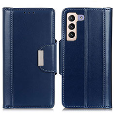 Custodia Portafoglio In Pelle Cover con Supporto M13L per Samsung Galaxy S22 5G Blu