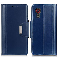 Custodia Portafoglio In Pelle Cover con Supporto M13L per Samsung Galaxy XCover 5 SM-G525F Blu