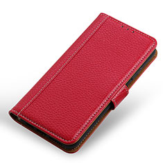 Custodia Portafoglio In Pelle Cover con Supporto M13L per Xiaomi Poco M3 Rosso