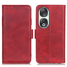 Custodia Portafoglio In Pelle Cover con Supporto M15L per Huawei Honor 90 5G Rosso