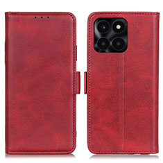 Custodia Portafoglio In Pelle Cover con Supporto M15L per Huawei Honor X6a Rosso