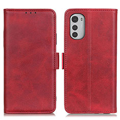 Custodia Portafoglio In Pelle Cover con Supporto M15L per Motorola Moto E32s Rosso
