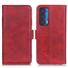 Custodia Portafoglio In Pelle Cover con Supporto M15L per Motorola Moto Edge (2021) 5G Rosso