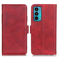 Custodia Portafoglio In Pelle Cover con Supporto M15L per Motorola Moto Edge Lite 5G Rosso