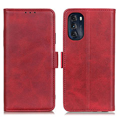 Custodia Portafoglio In Pelle Cover con Supporto M15L per Motorola Moto G 5G (2022) Rosso