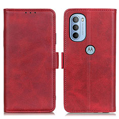 Custodia Portafoglio In Pelle Cover con Supporto M15L per Motorola Moto G31 Rosso