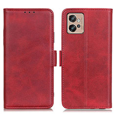 Custodia Portafoglio In Pelle Cover con Supporto M15L per Motorola Moto G32 Rosso