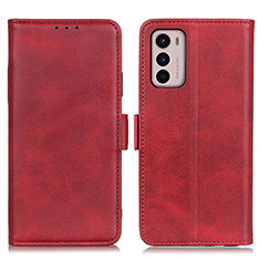 Custodia Portafoglio In Pelle Cover con Supporto M15L per Motorola Moto G42 Rosso