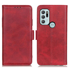 Custodia Portafoglio In Pelle Cover con Supporto M15L per Motorola Moto G60s Rosso