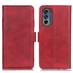 Custodia Portafoglio In Pelle Cover con Supporto M15L per Motorola Moto G62 5G Rosso