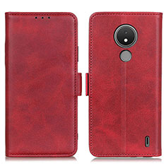 Custodia Portafoglio In Pelle Cover con Supporto M15L per Nokia C21 Rosso